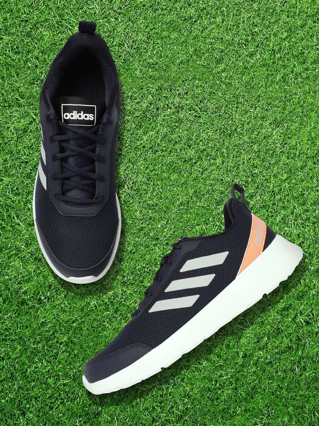 

ADIDAS Men Navy Blue & Grey Woven Design Statix Running Shoes
