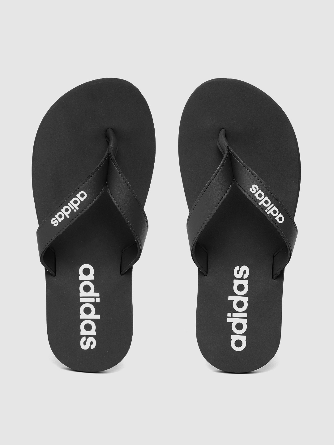 

ADIDAS Men Black & White Brand Logo Printed Eezay Thong Flip-Flops