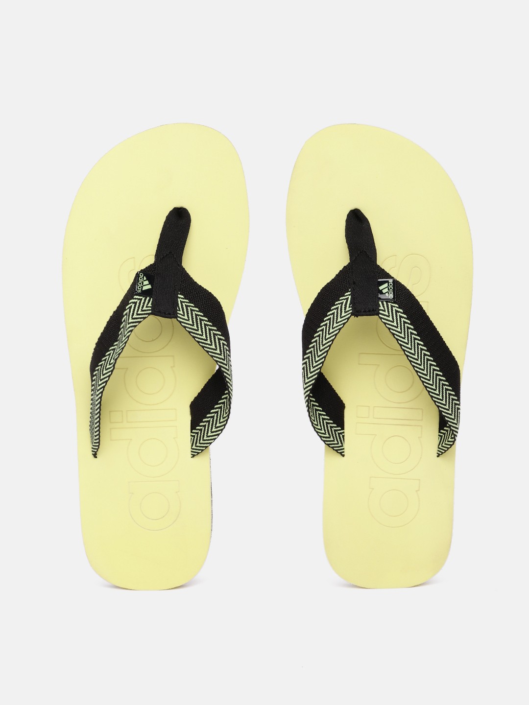 

ADIDAS Men Brand Logo Thong Flip-Flops, Black