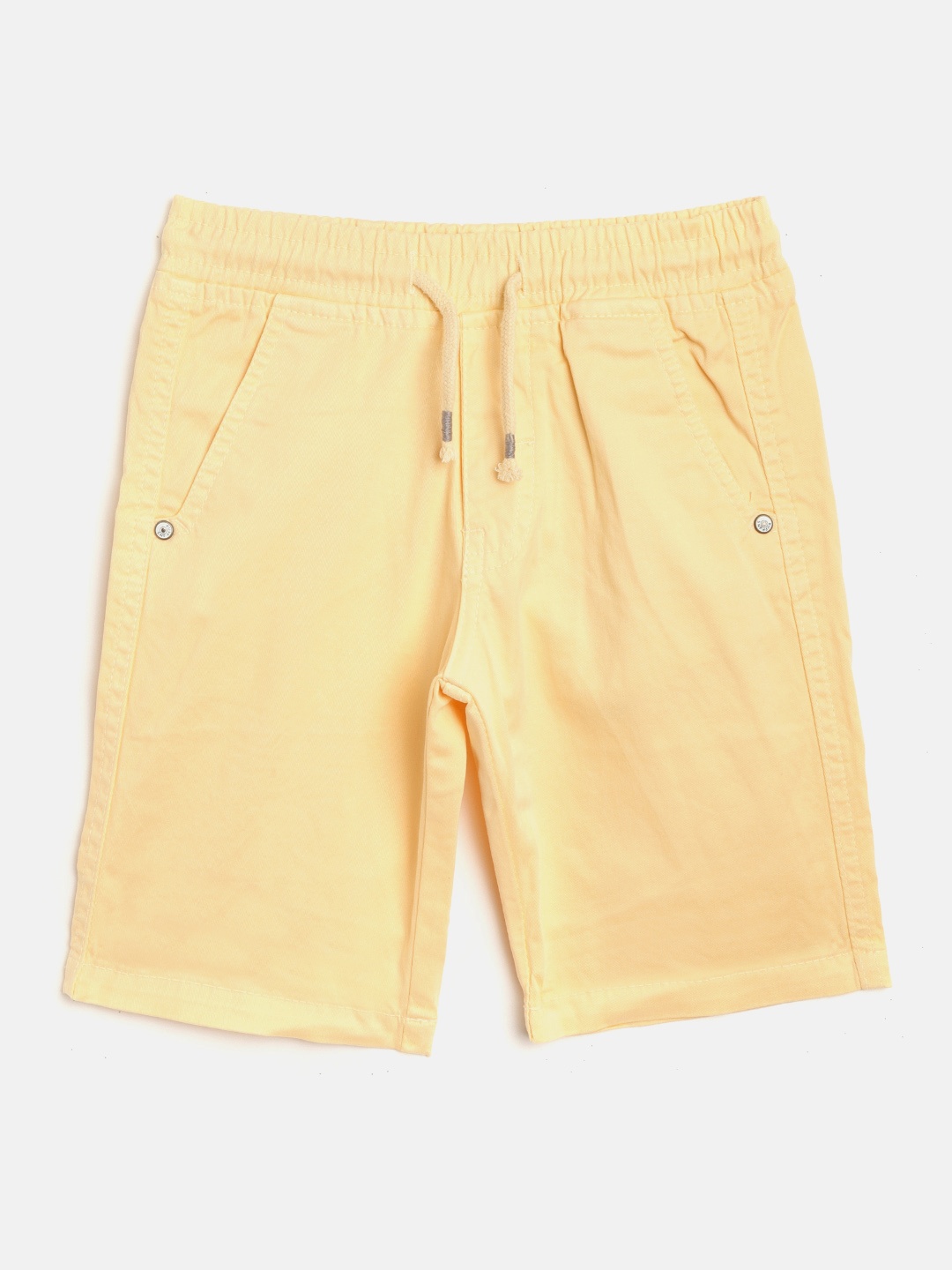 

RUFF Boys Light Yellow Solid Slim Fit Regular Shorts