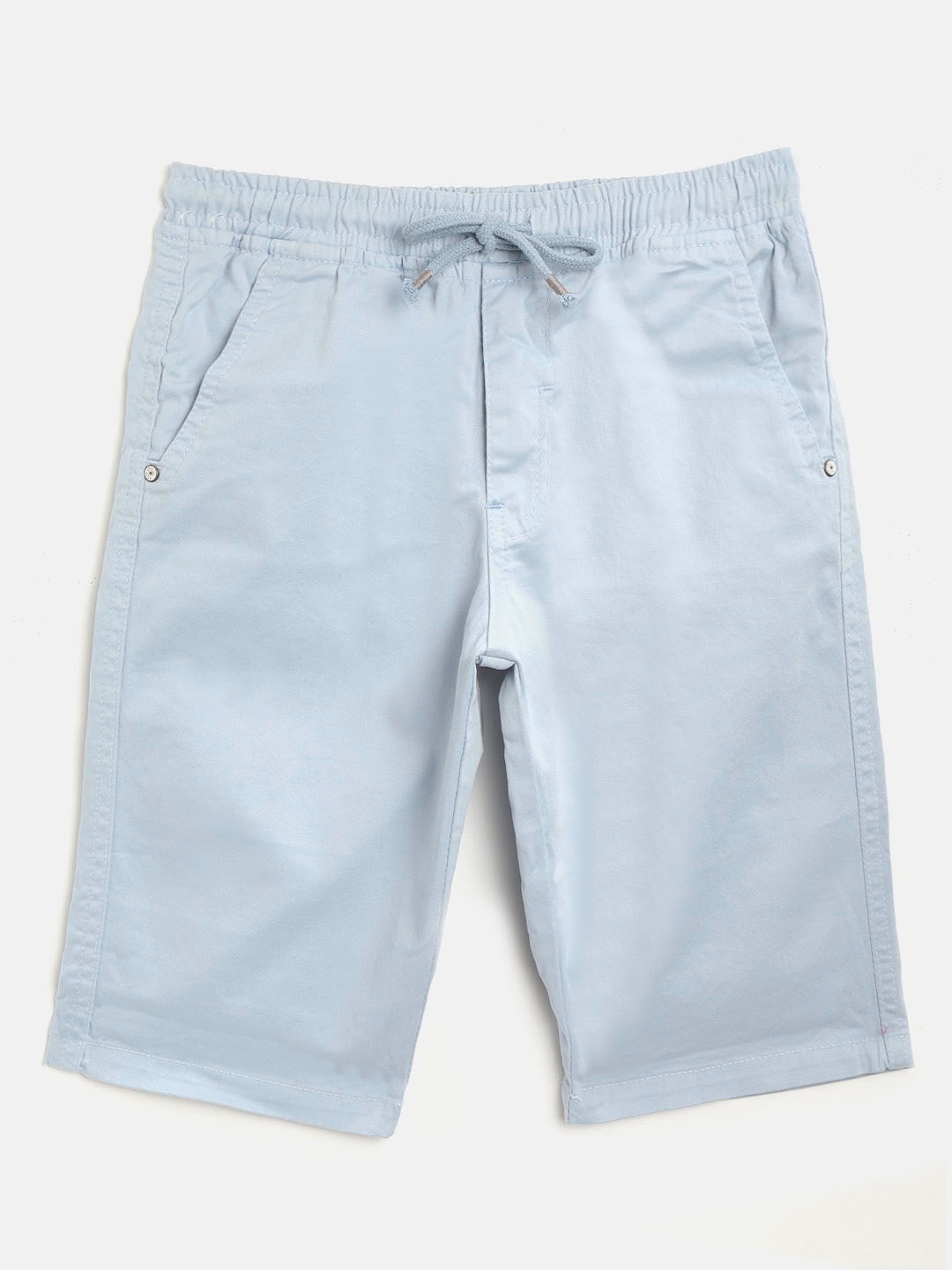 

RUFF Boys Blue Solid Slim Fit Shorts