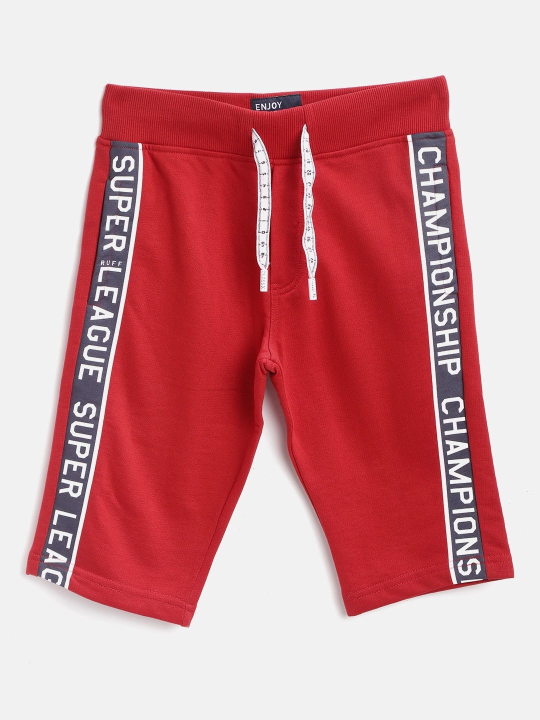 

RUFF Boys Red Printed Slim Fit Regular Shorts
