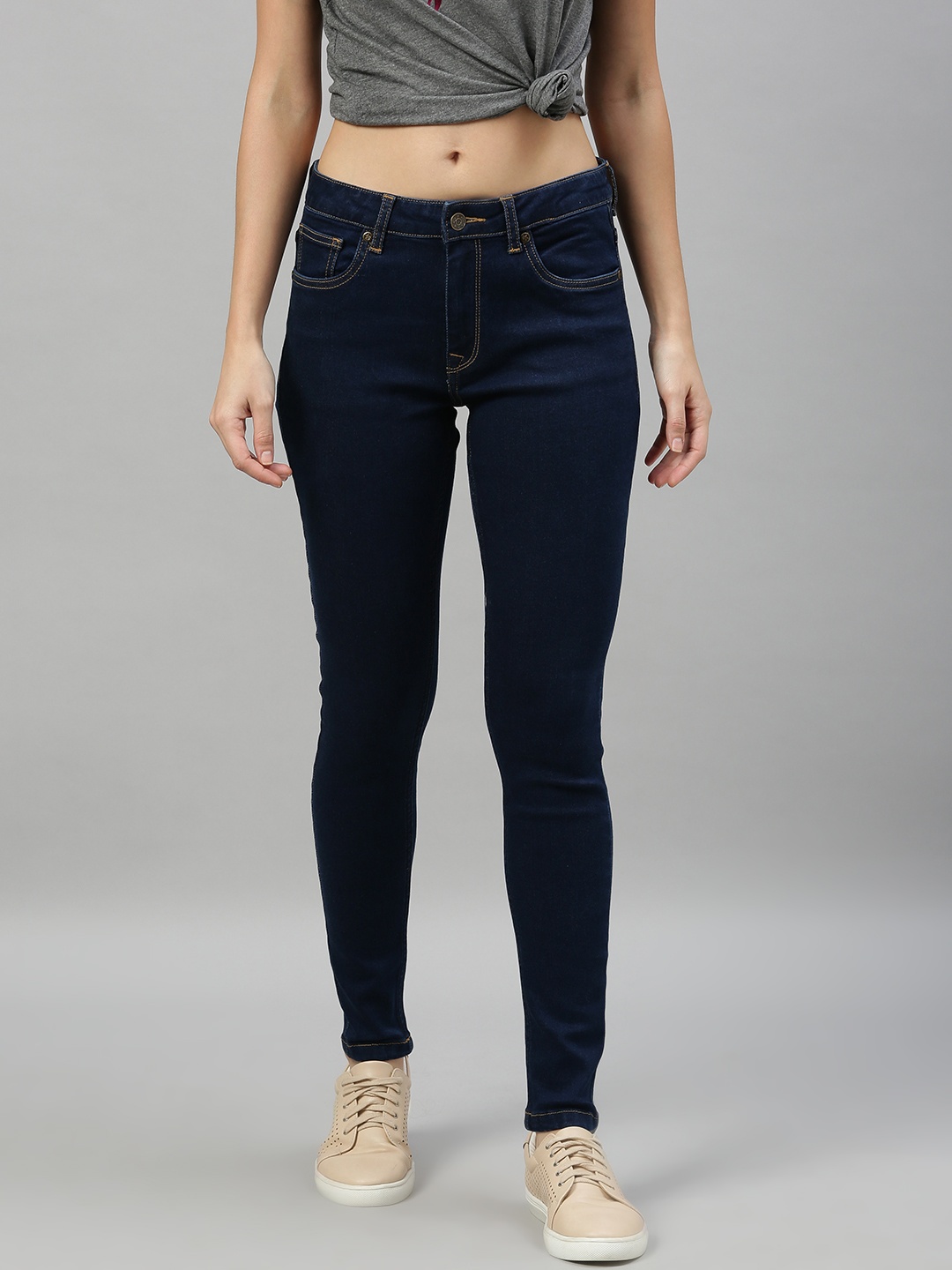 

Enviously Young Women Navy Blue Slim Fit Mid-Rise Clean Look Stretchable Jeans