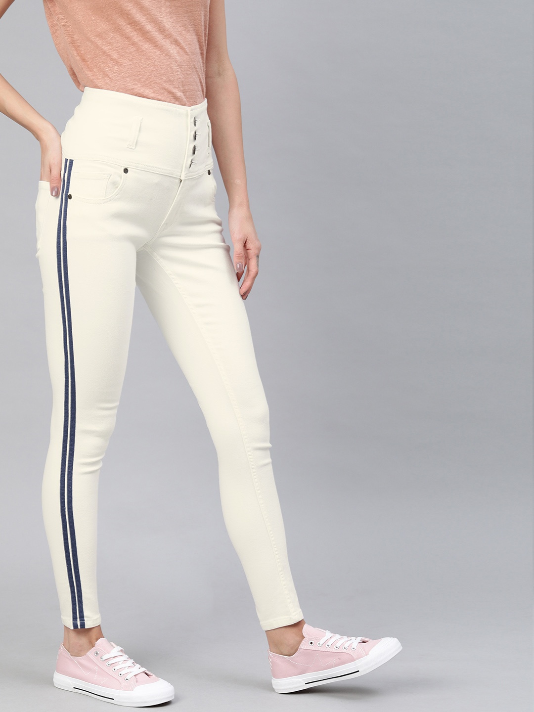 

Enviously Young Women White Slim Fit High-Rise Clean Look Stretchable Jeans