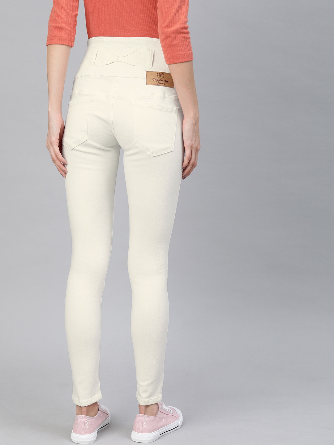 

Enviously Young Women White Slim Fit High-Rise Clean Look Stretchable Jeans