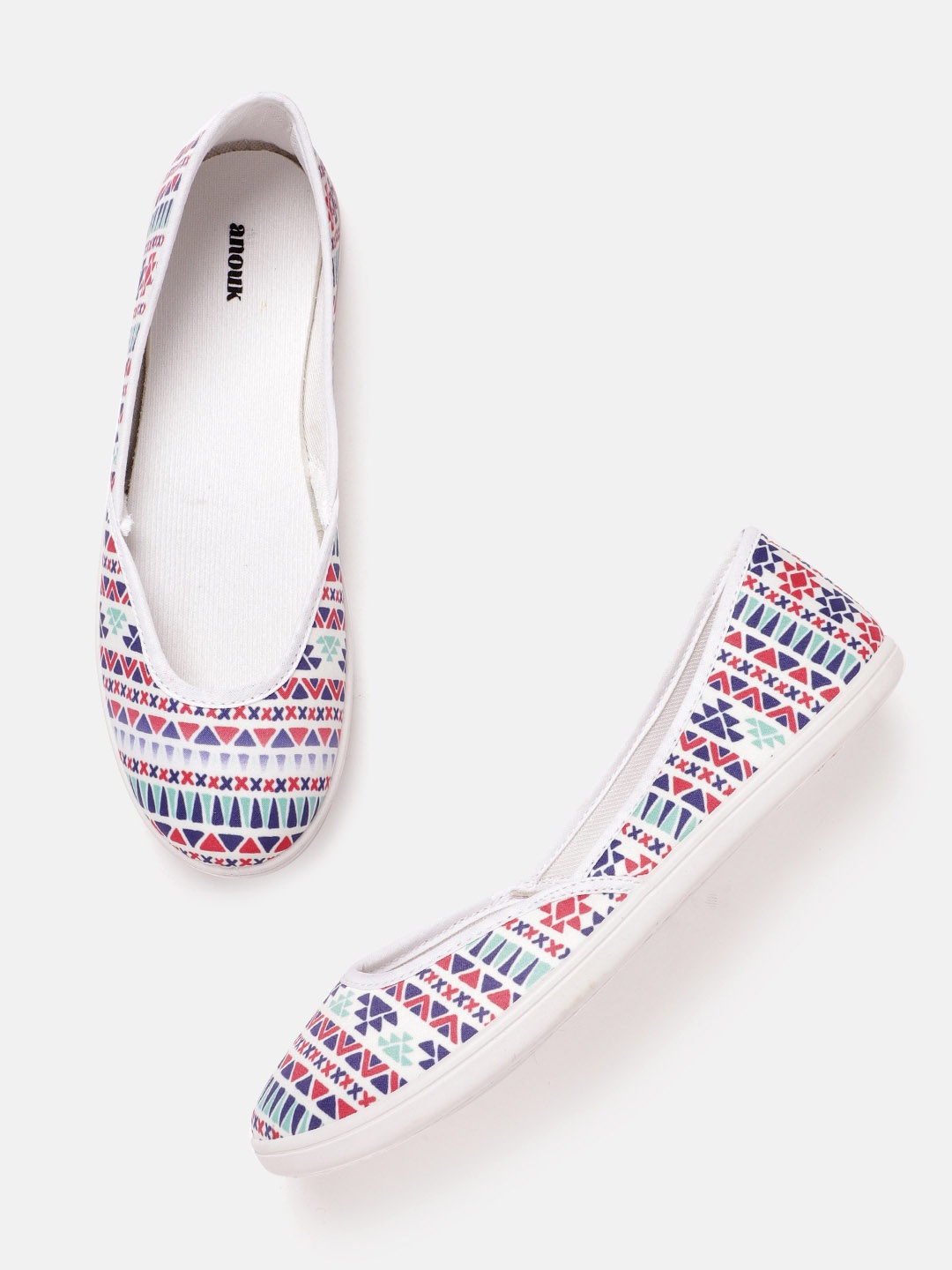 

Anouk Women White & Red Geometric Print Ballerinas
