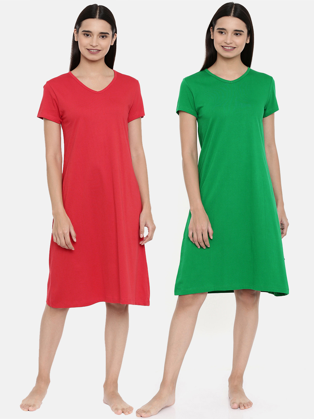 

Zebu Pack of 2 Sleep Shirts, Red
