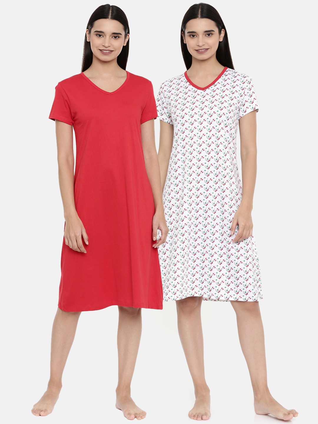 

Zebu Pack of 2 Sleep Shirts, Red