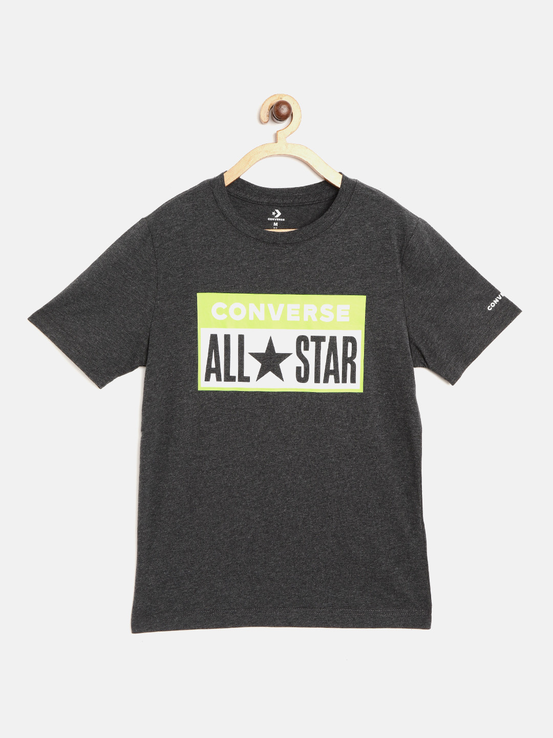 

Converse Boys Charcoal Grey & White Brand Logo Print Round Neck T-shirt