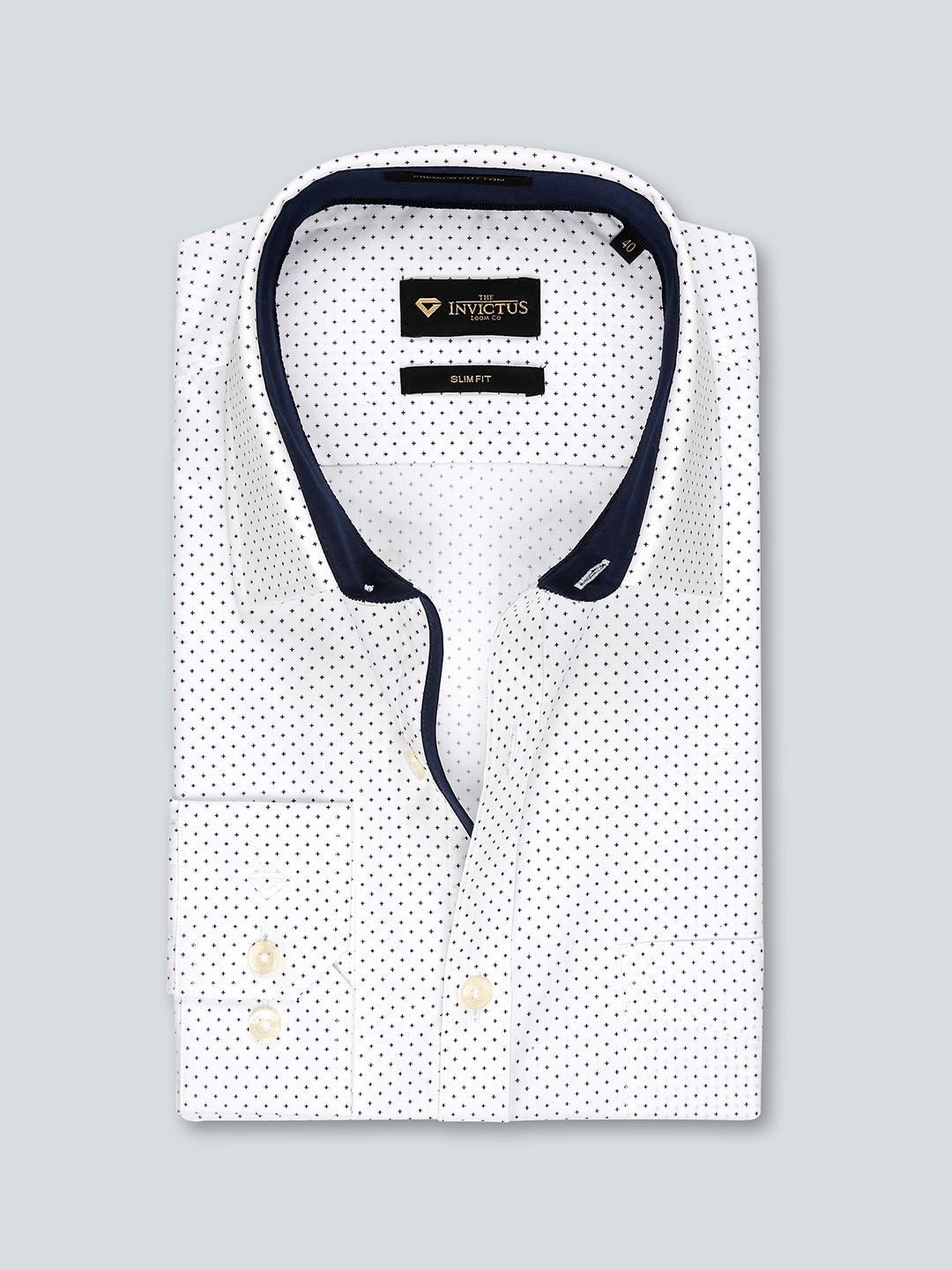 

INVICTUS White Printed Slim Fit Formal Shirt