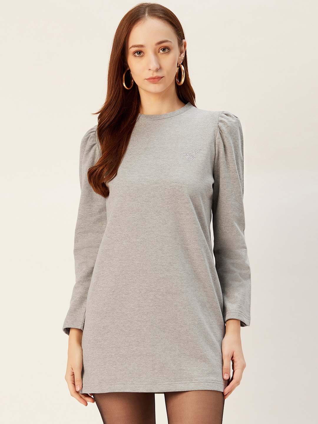 

Sera Women Grey Melange Solid Sweatshirt