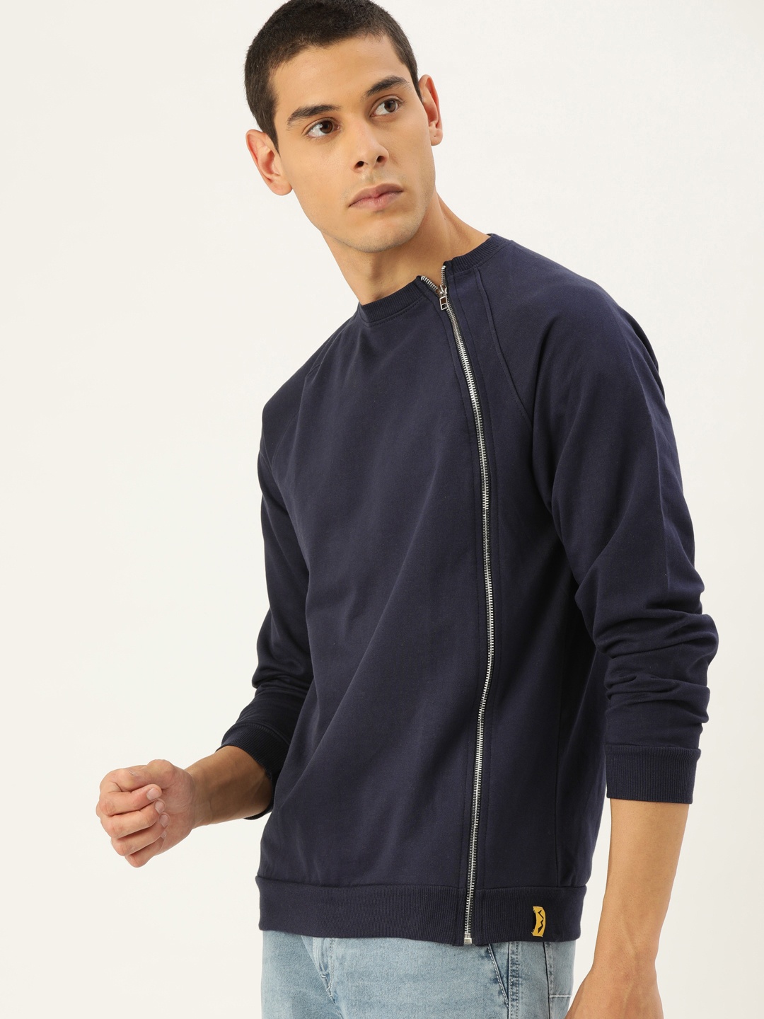 

Campus Sutra Men Navy Blue Solid Sweatshirt