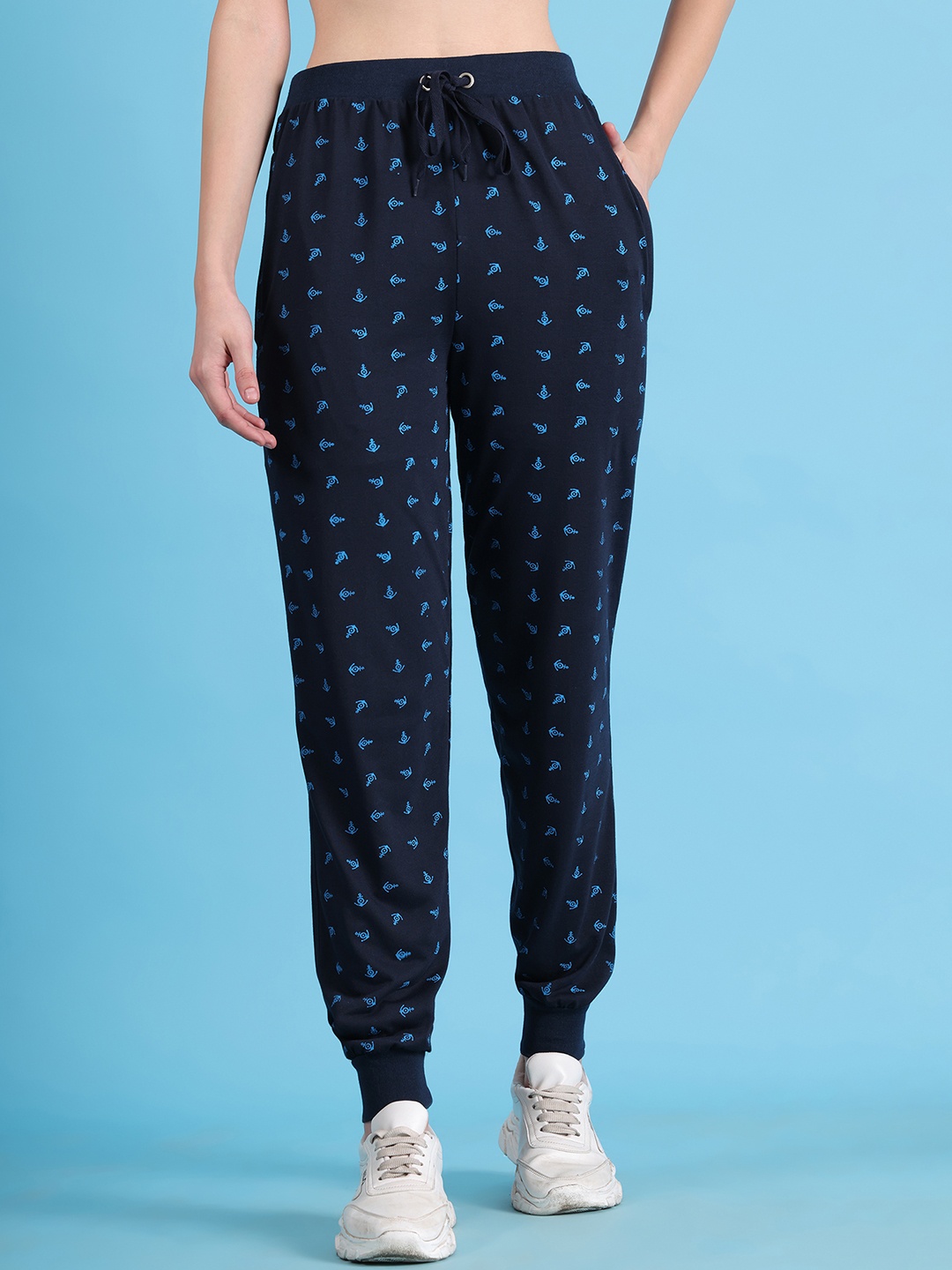 

MACK JONNEY Women Blue Printed Joggers