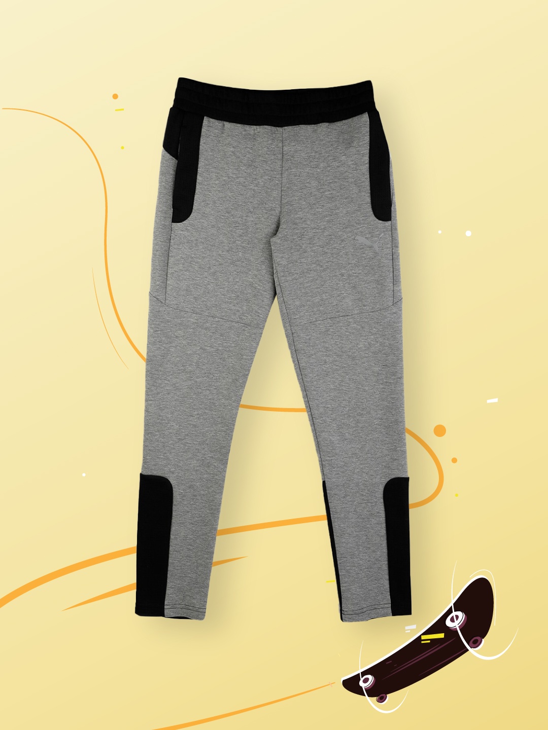 

Puma Boys Grey & Black Colourblocked Evostripe dryCELL Straight Fit Track Pants