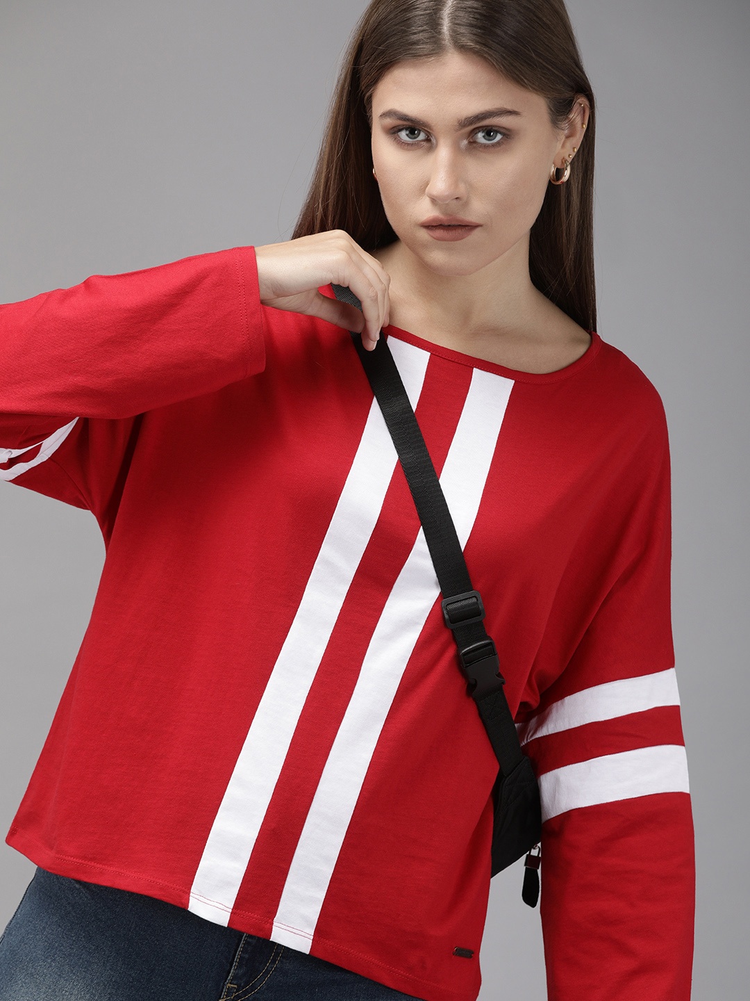 

Roadster Women Red Striped Top