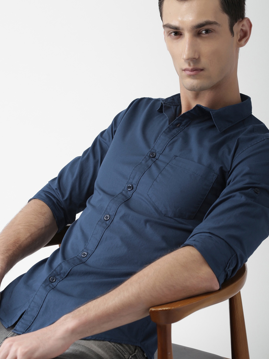 

Highlander Teal Blue Slim Shirt
