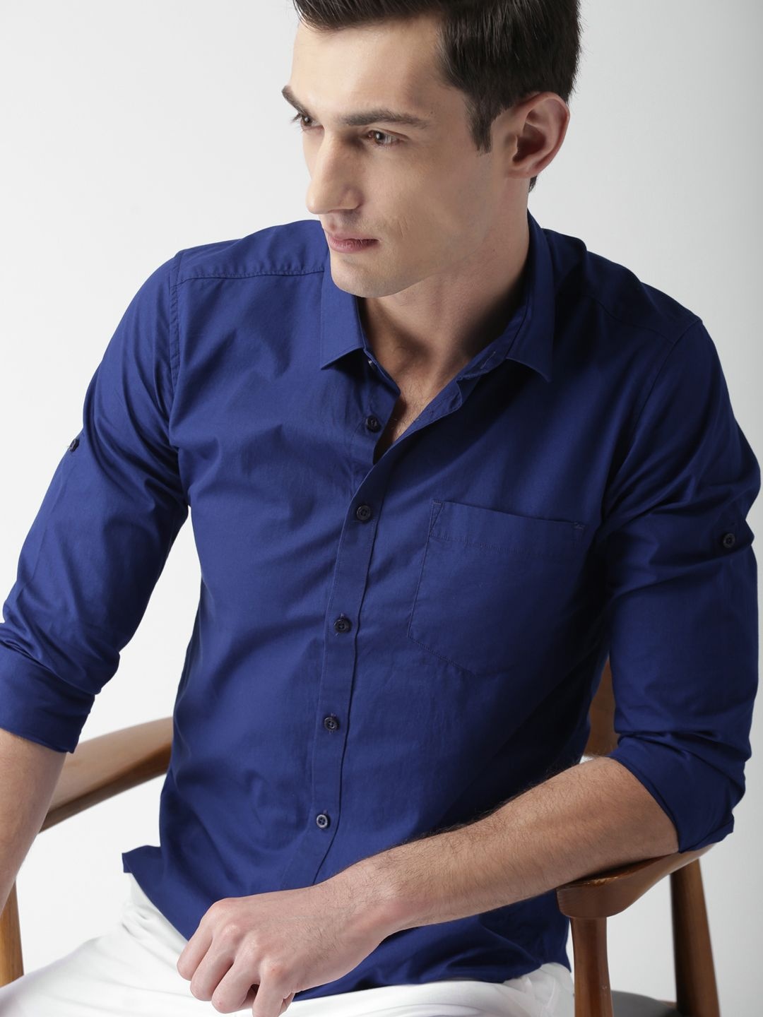 

Highlander Blue Slim Fit Casual Shirt