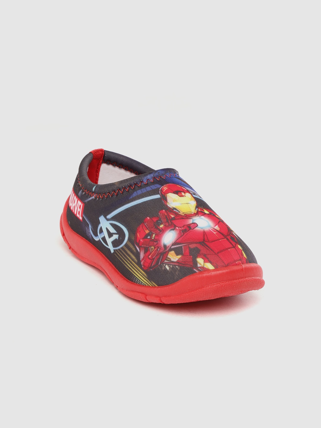 

toothless Boys Marvel Avengers Red & Black Iron Man Print Slip-On Sneakers