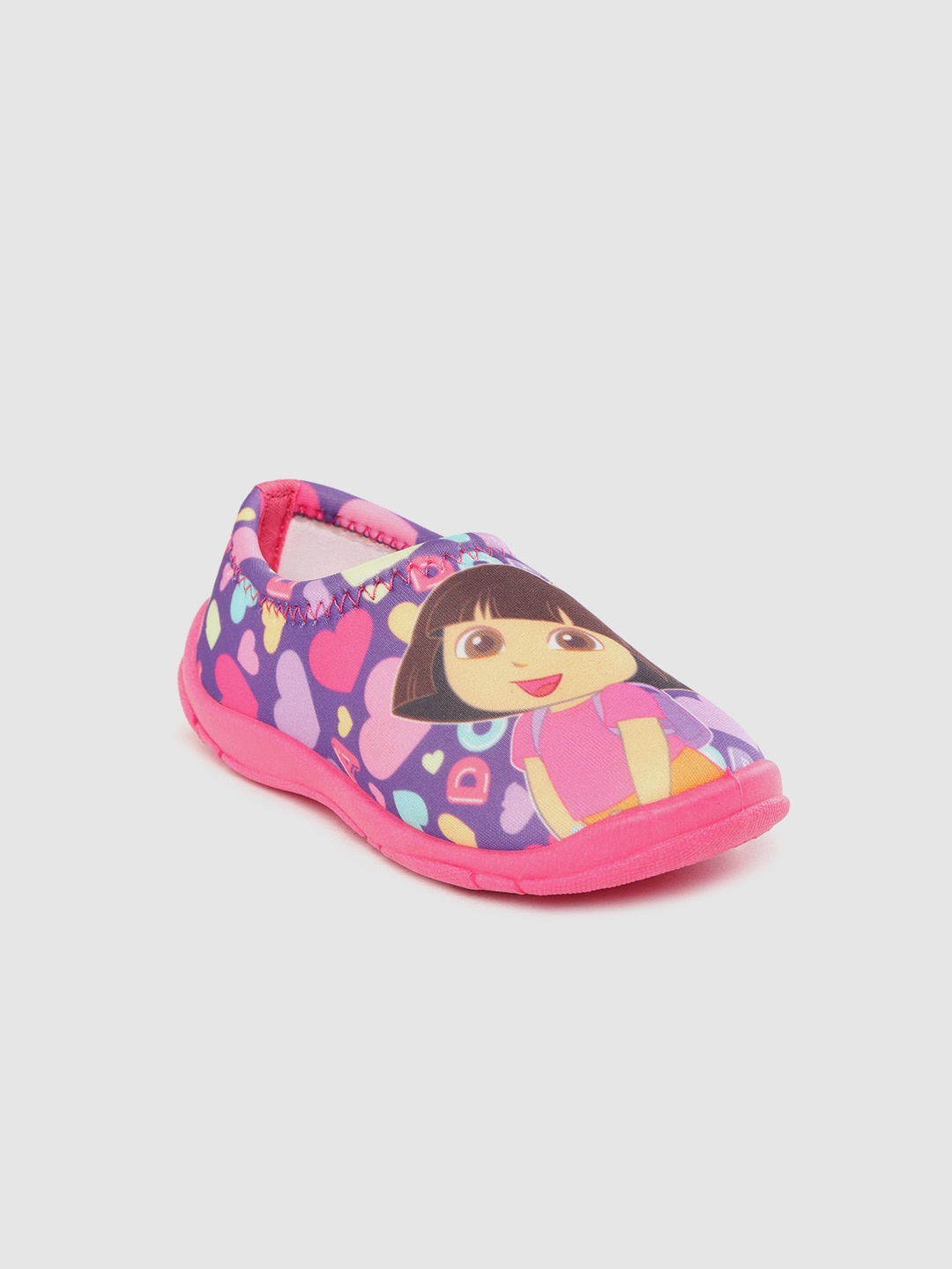 

toothless Girls Purple & Pink Dora Printed Slip-On Sneakers