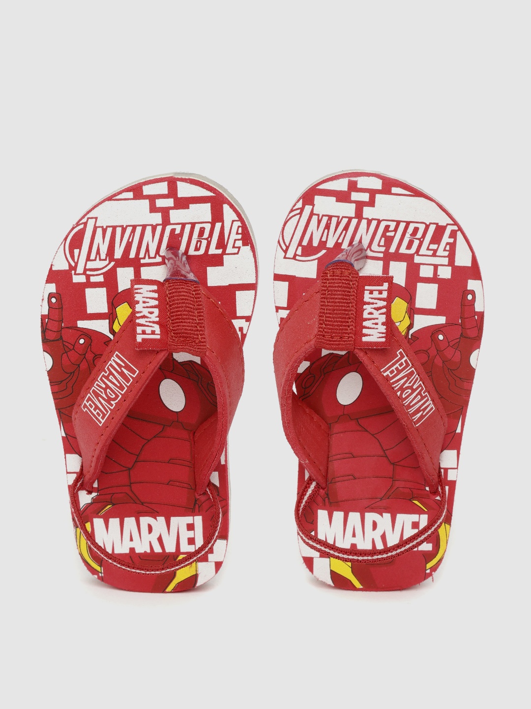 

toothless Boys Red & White Marvel Avengers Iron Man Printed Thong Flip-Flops