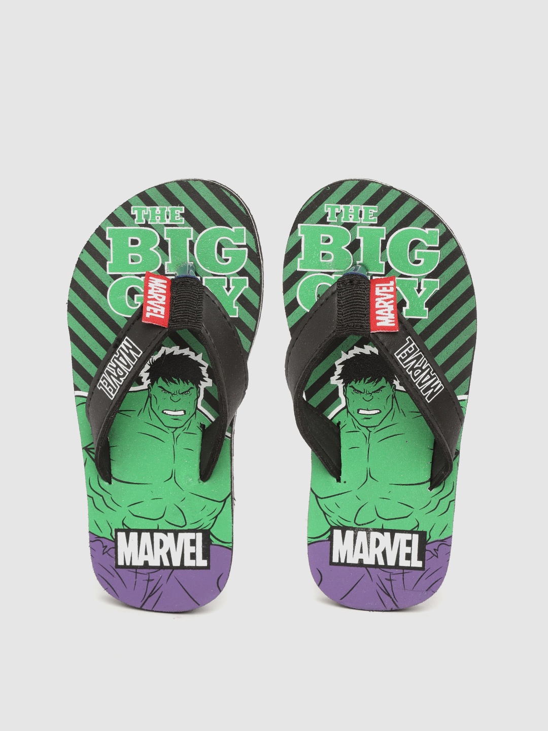 

toothless by toothless Boys Black & Green Hulk Print Thong Flip-Flops