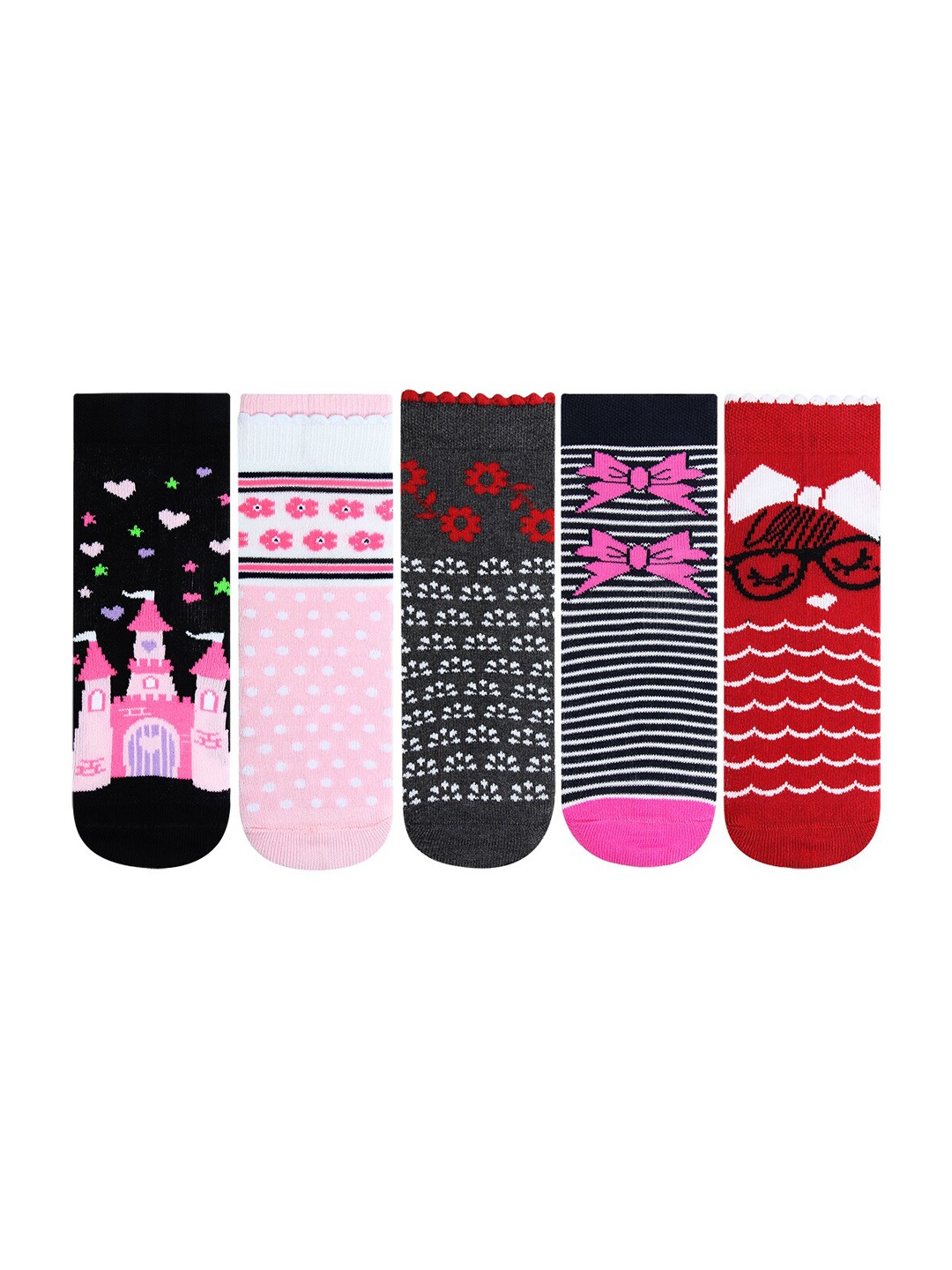 

Bonjour Girls Pack Of 5 Assorted Above Ankle-Length Socks