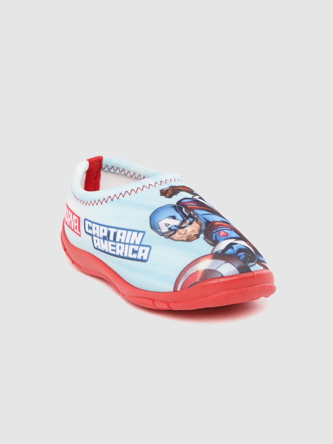 

toothless Boys Blue & Red Marvel Avengers Captain America Print Slip-On Sneakers