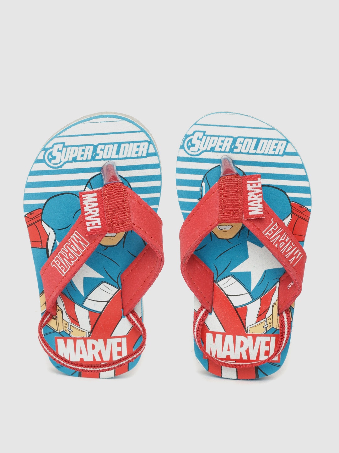 

toothless Boys Red & Blue Marvel Avengers Captain America Printed Thong Flip-Flops