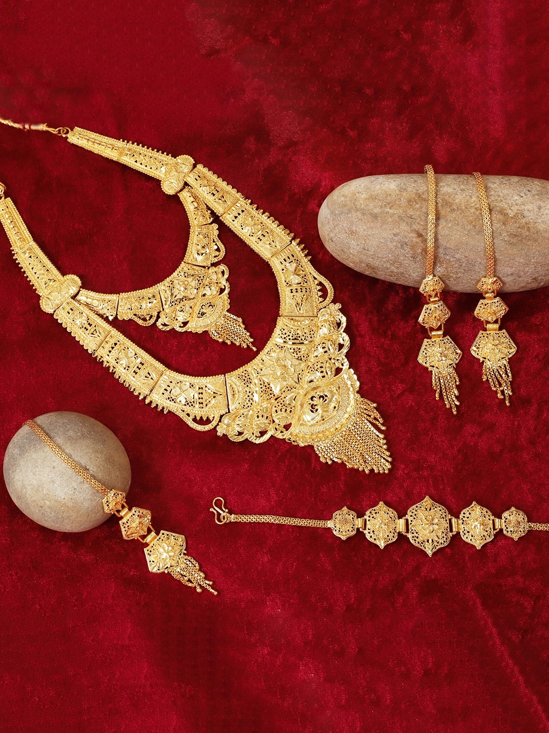 

Sukkhi 24 KT Gold-Plated Rani Haar Jewellery Set