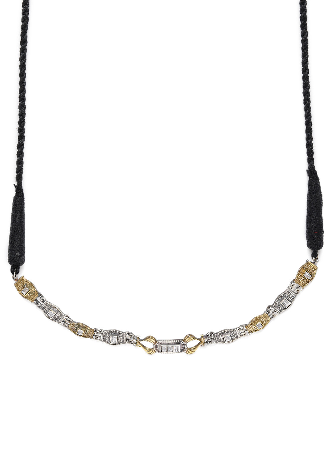 

Peora Antique Gold-Toned & Silver-Plated Choker Necklace