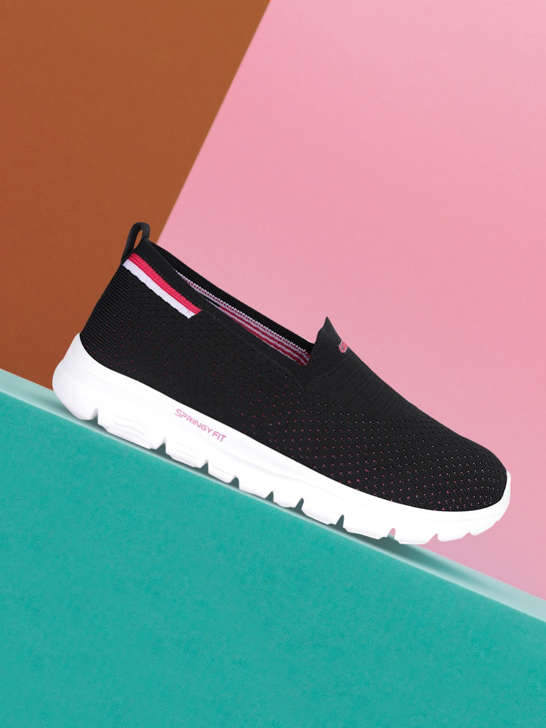 

Campus Women Black Mesh Running Shoes