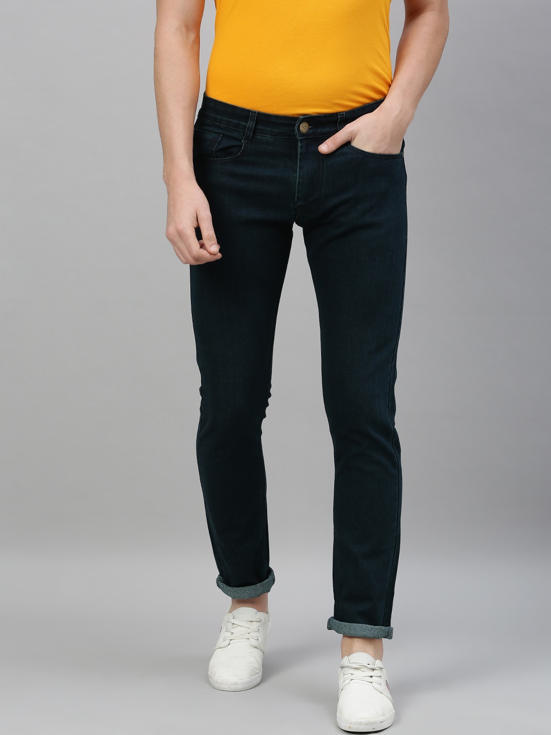 

Urbano Fashion Men Green Slim Fit Mid-Rise Clean Look Stretchable Jeans
