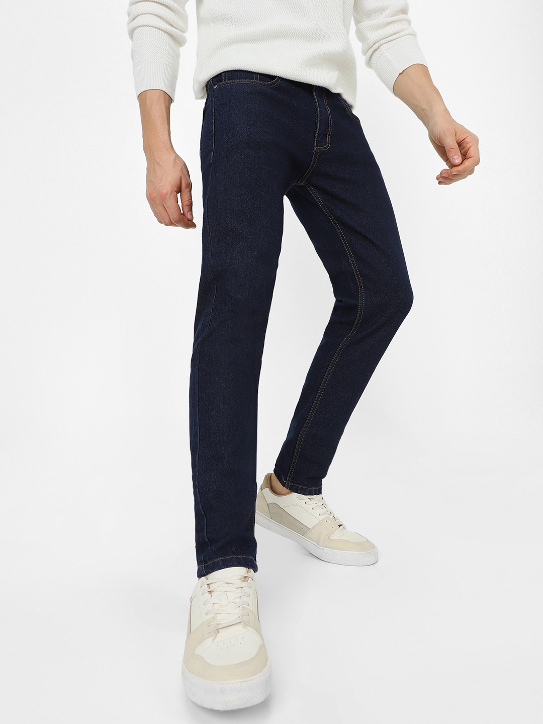

Urbano Fashion Men Navy Blue Slim Fit Mid-Rise Clean Look Stretchable Jeans