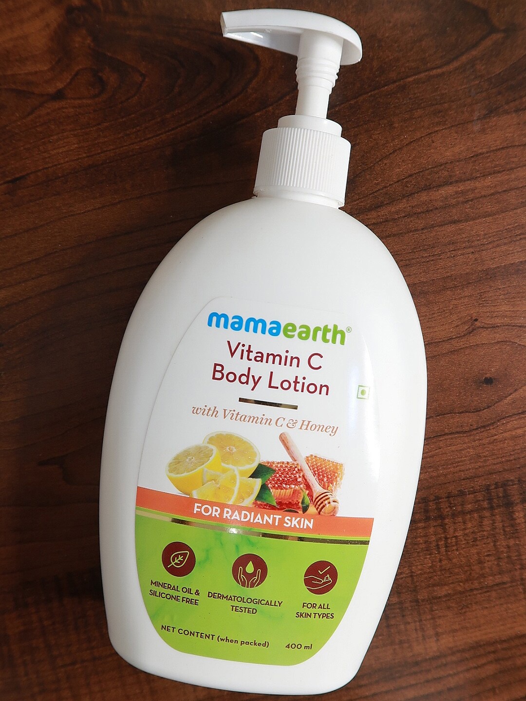 

Mamaearth Vitamin C & Honey Body Lotion for Radiant Skin 400 ml, Yellow