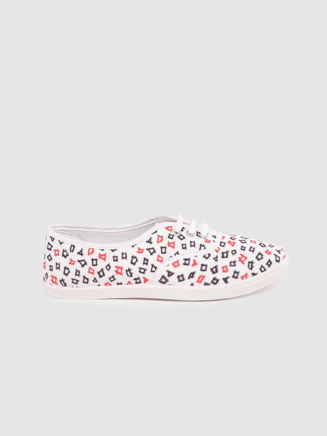 

Kook N Keech Women White & Black Printed Sneakers