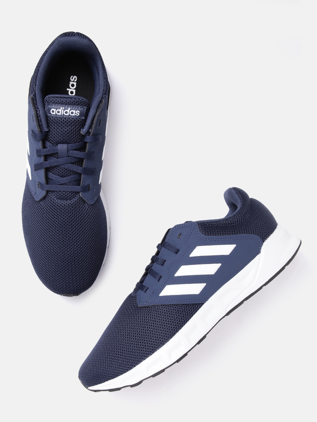 

ADIDAS Men Navy Blue & White Woven Design Show The Way Sustainable Running Shoes