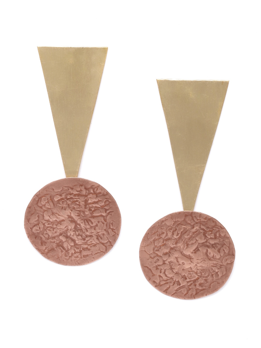 

DIVA WALK EXCLUSIVE Bronze-Toned Gold-Plated Handcrafted Geometric Drop Earrings