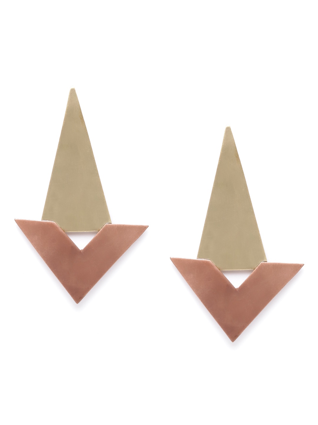 

DIVA WALK EXCLUSIVE Bronze-Toned Gold-Plated Handcrafted Geometric Drop Earrings