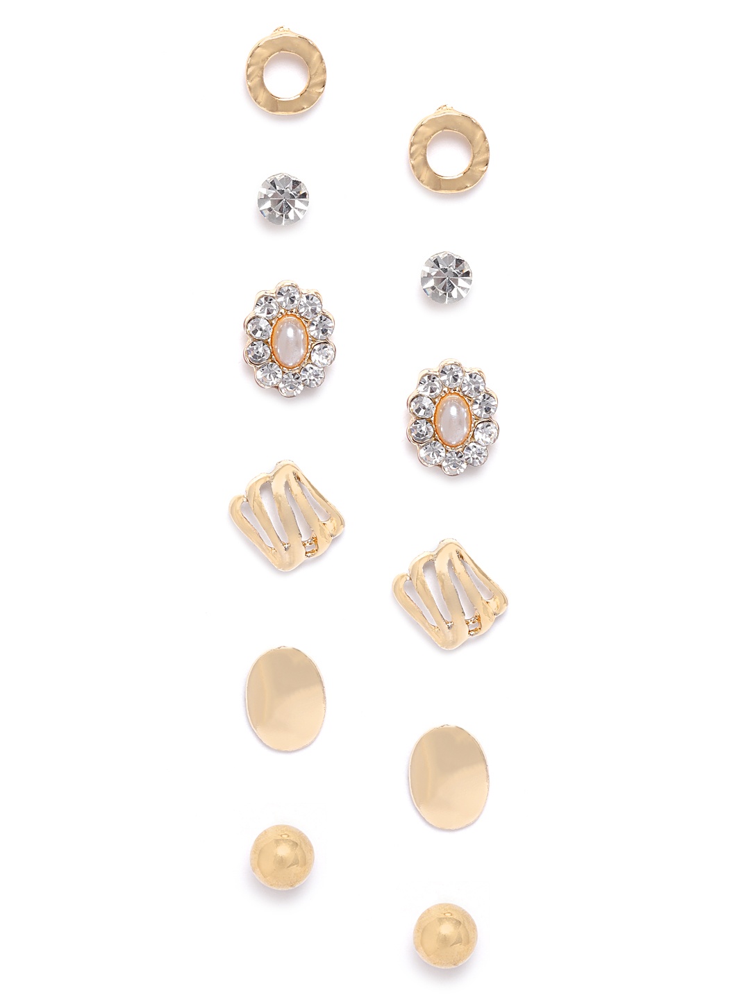 

DIVA WALK EXCLUSIVE Women Set of 6 Gold Plated Handcrafted Studs