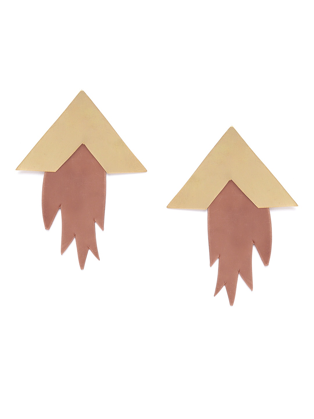 

DIVA WALK EXCLUSIVE Bronze-Toned Gold Plated Contemporary Handcrafted Drop Earrings