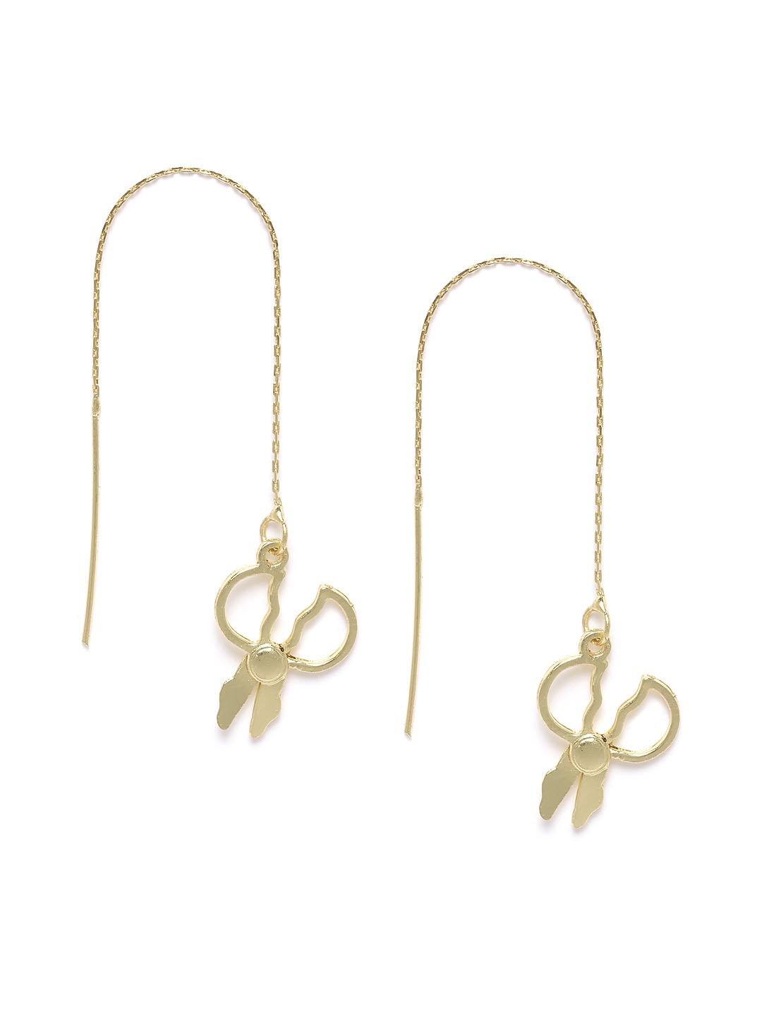 

DIVA WALK EXCLUSIVE Gold-Plated Handcrafted Needle Quirky Drop Earrings