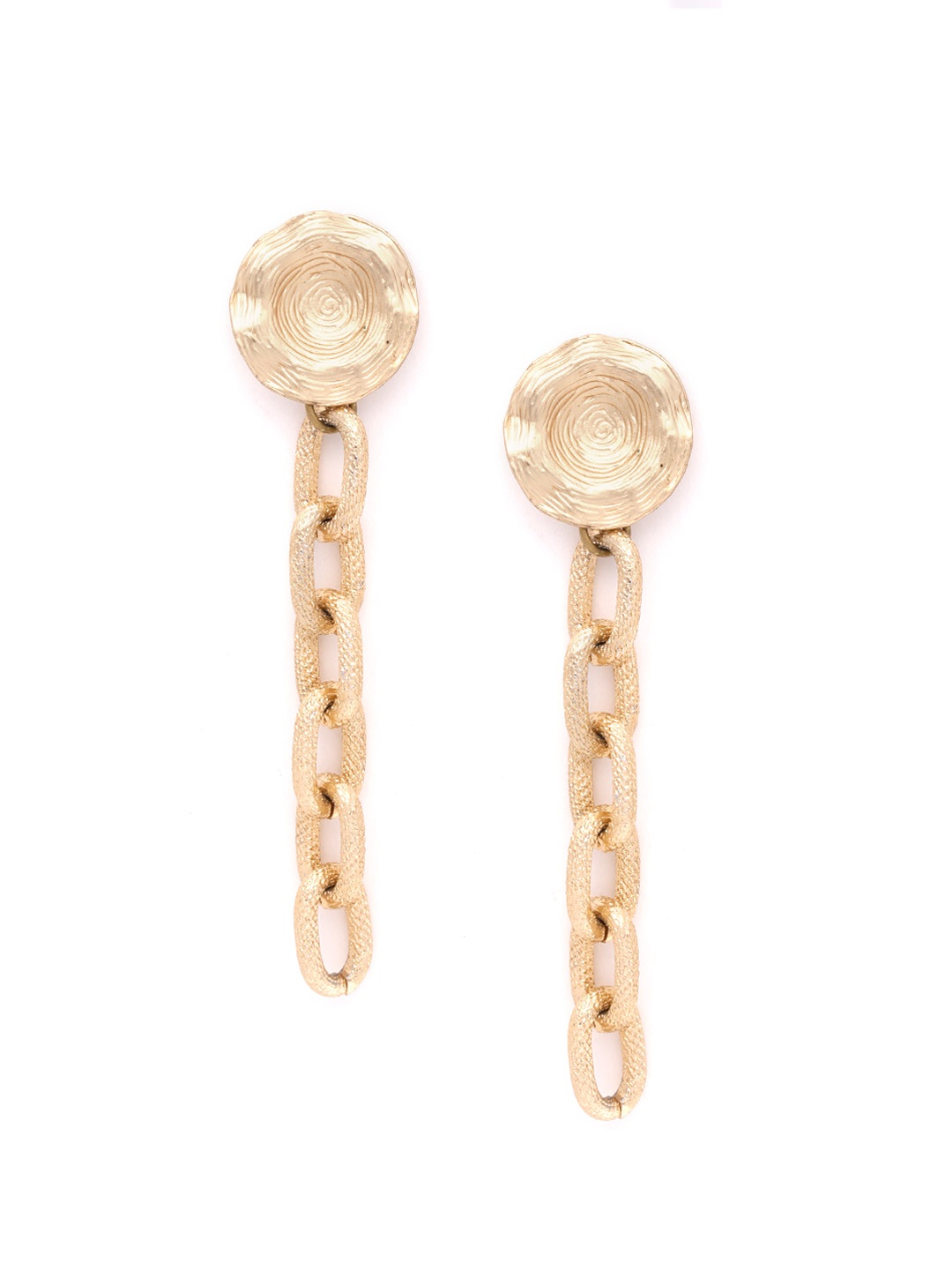 

DIVA WALK EXCLUSIVE Gold-Plated Handcrafted Link Chain Detail Drop Earrings
