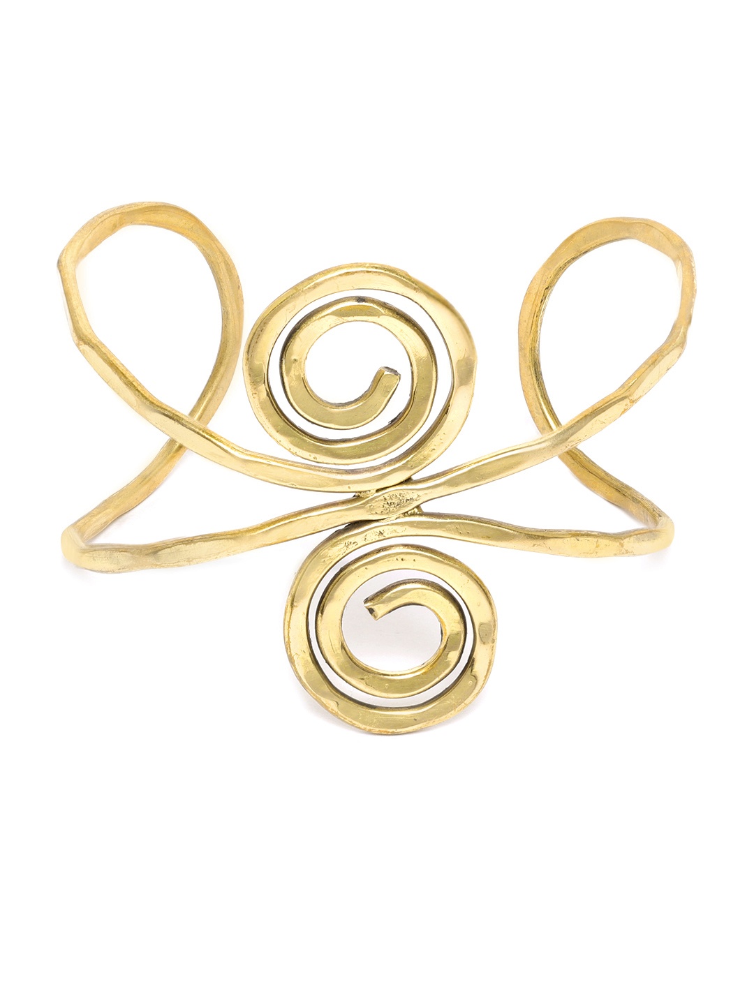 

DIVA WALK EXCLUSIVE Antique Gold-Plated Spiral-Shaped Handcrafted Cuff Bracelet