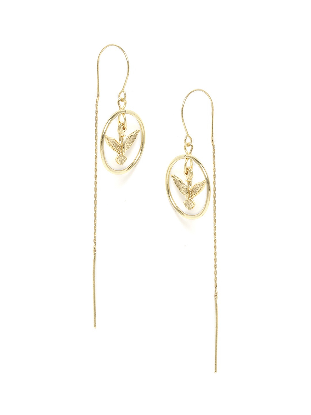 

DIVA WALK EXCLUSIVE White Gold Plated Bird Shaped Handcrafted Needle Drop Earrings