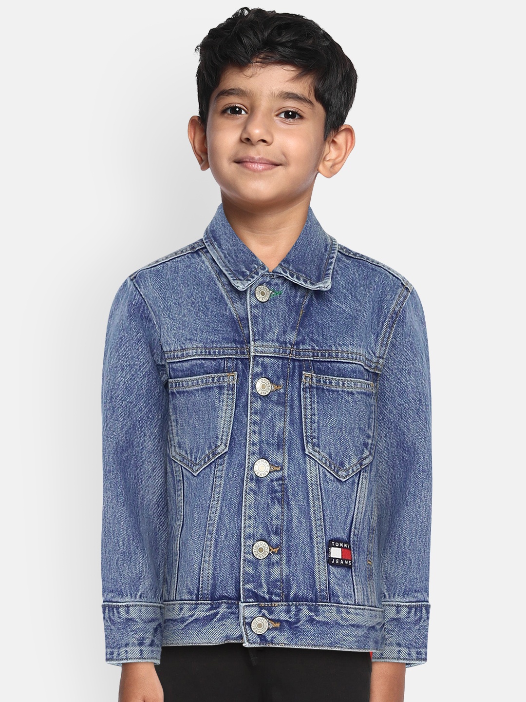 

Tommy Hilfiger Boys Blue Printed Denim Jacket
