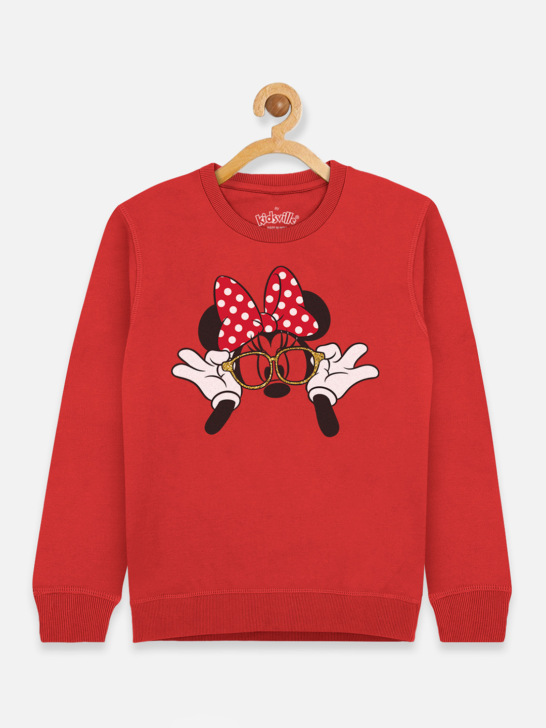 

Kids Ville Mickey & Friends Girls Red & Black Print Sweatshirt