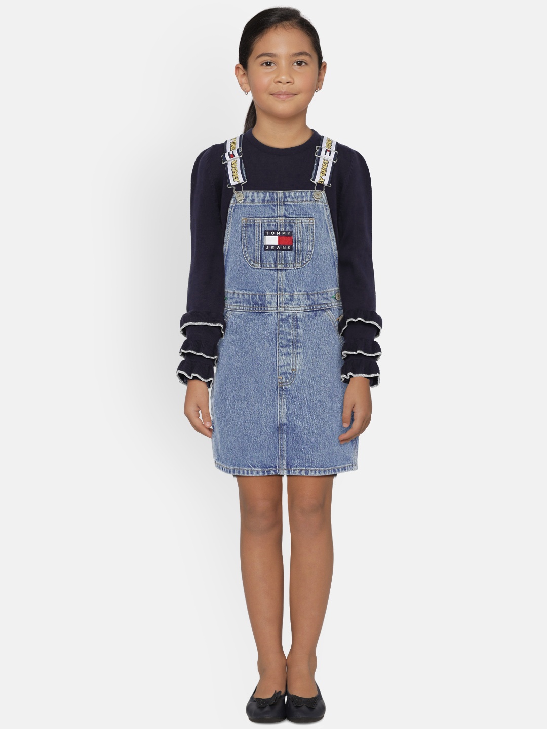 

Tommy Hilfiger Girls Blue Solid Dungaree