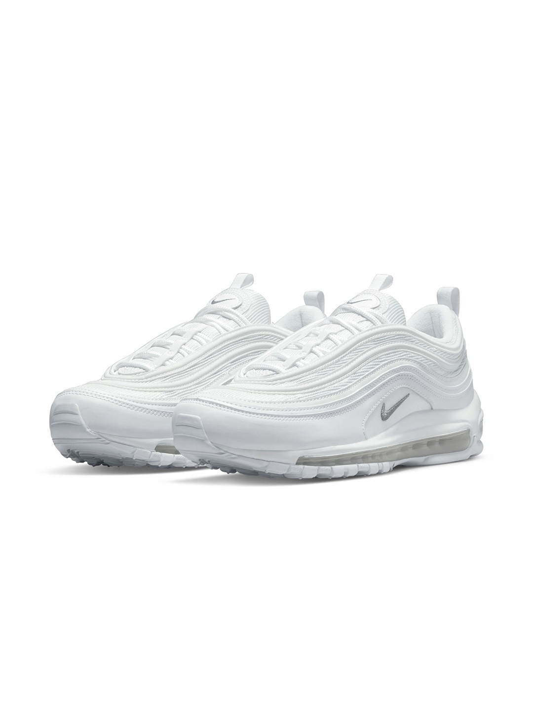 

Nike Men White Solid AIR MAX 97 Leather Sneakers