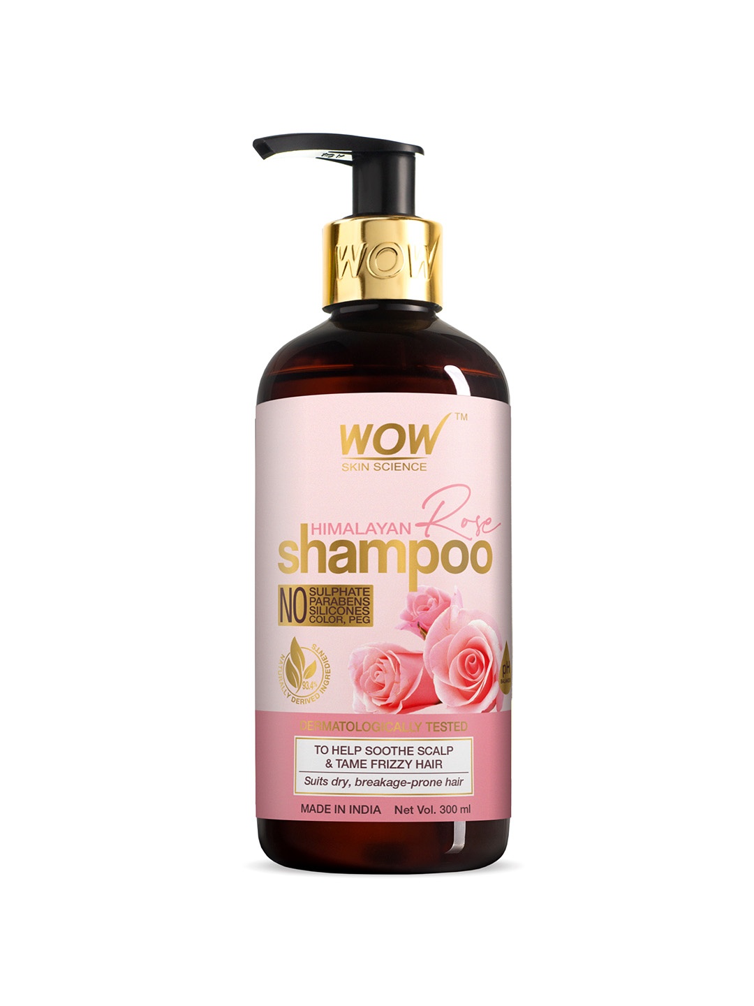 

WOW SKIN SCIENCE Himalayan Rose Shampoo with Coconut Oil 300 ml, Pink