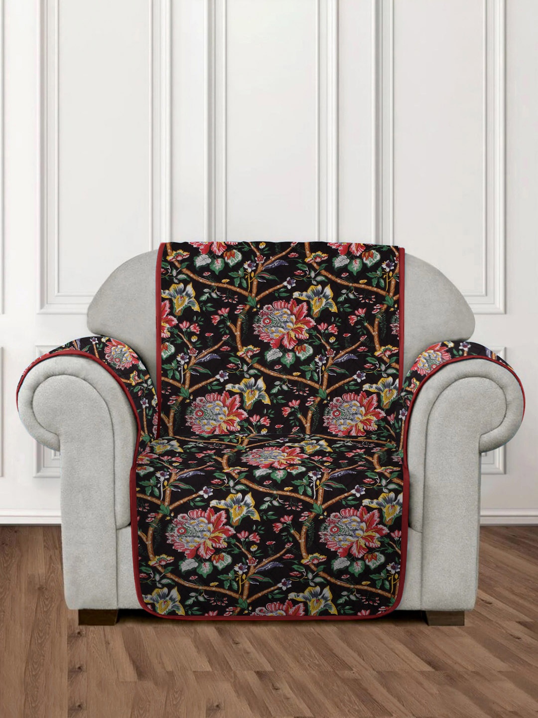 

Rajasthan Decor 1 Seater Black Quilted Sofa Cover